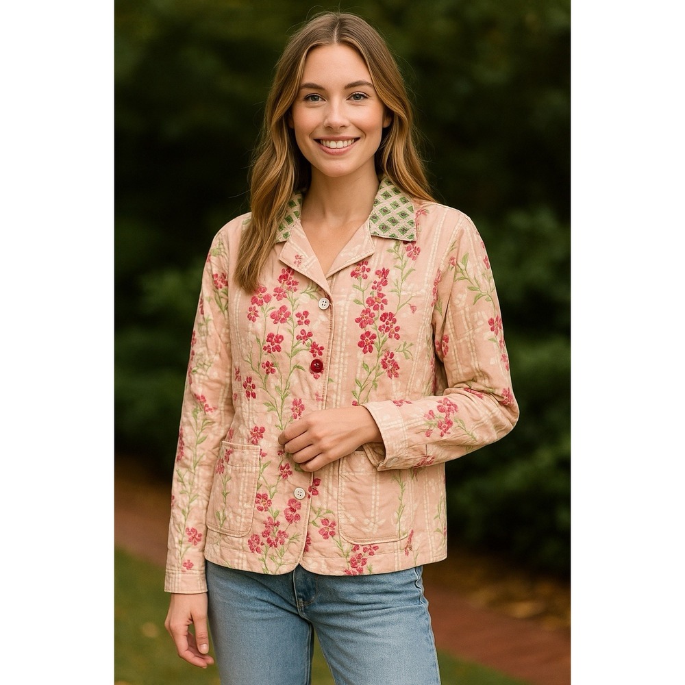 Vtg My Boyfriends Back Jacket Womens M Floral Boho Cottagecore Grandmacore